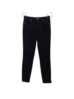 Trave Womens 27 Jeans Lawson Slim Full Length Black Denim High Rise Jeans